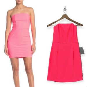 Kenedik Hot pink Mini Textured Strapless Bodycon Dress Size Extra Large XL